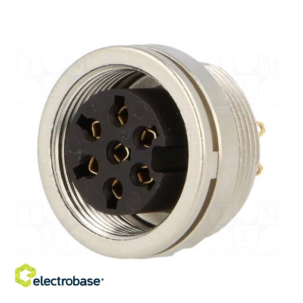 Connector: M16 | socket | female | soldering | PIN: 7 | 5A | 250V | IP40 paveikslėlis 1
