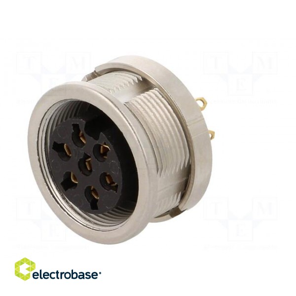 Connector: M16 | socket | female | soldering | PIN: 7 | 5A | 250V | IP68 paveikslėlis 2