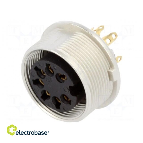 Connector: M16 | socket | female | soldering | PIN: 7 | 5A | 60V | IP40 paveikslėlis 1
