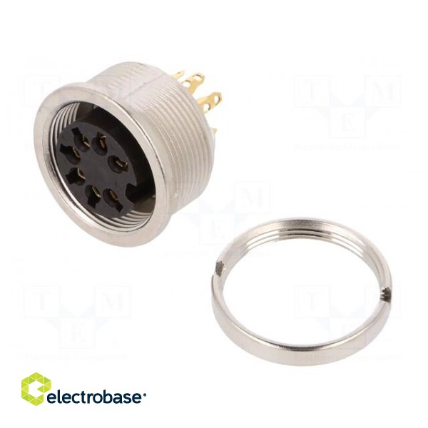 Connector: M16 | socket | female | soldering | PIN: 7 | 5A | 60V | IP40 image 1