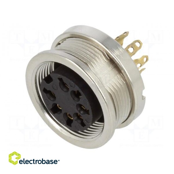 Connector: M16 | socket | female | soldering | PIN: 7 | 5A | 60V | IP68 paveikslėlis 1