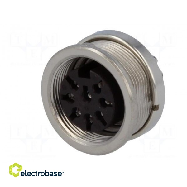 Connector: M16 | socket | female | soldering | PIN: 8 | 5A | 100V | IP40 фото 2