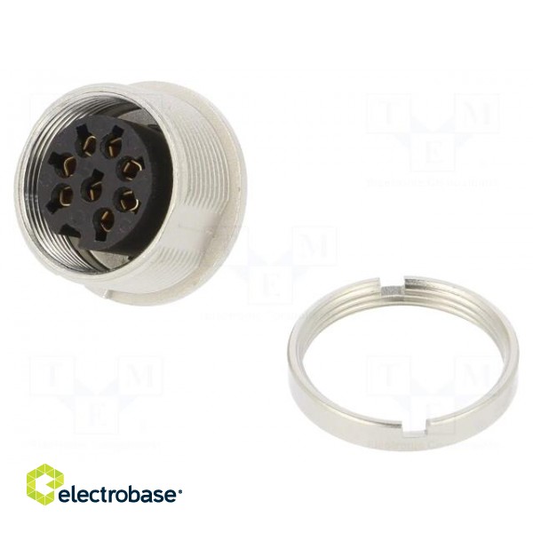 Connector: M16 | female | IP40 | socket | soldering | 60V | PIN: 8 | 5A image 1