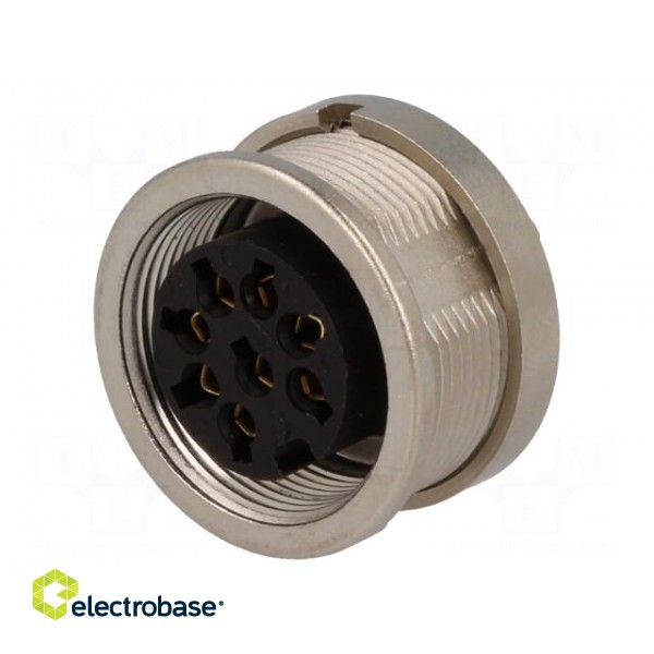 Connector: M16 | socket | female | soldering | PIN: 8 | 5A | 60V | IP40 paveikslėlis 1