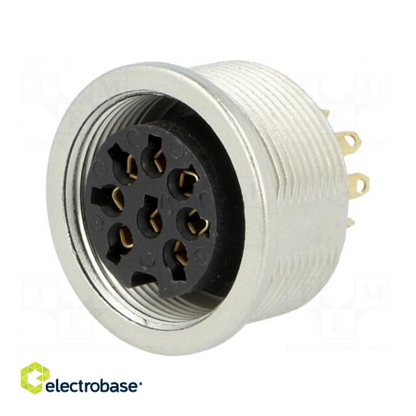 Connector: M16 | socket | female | soldering | PIN: 8 | 5A | 60V | IP68 image 1