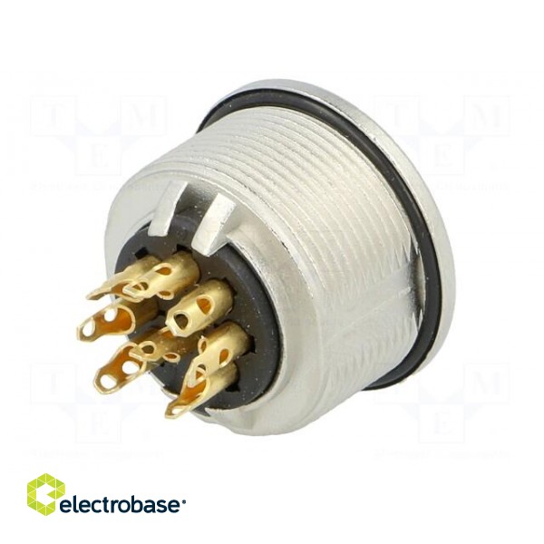 Connector: M16 | socket | female | soldering | PIN: 8 | 5A | 60V | IP68 image 6
