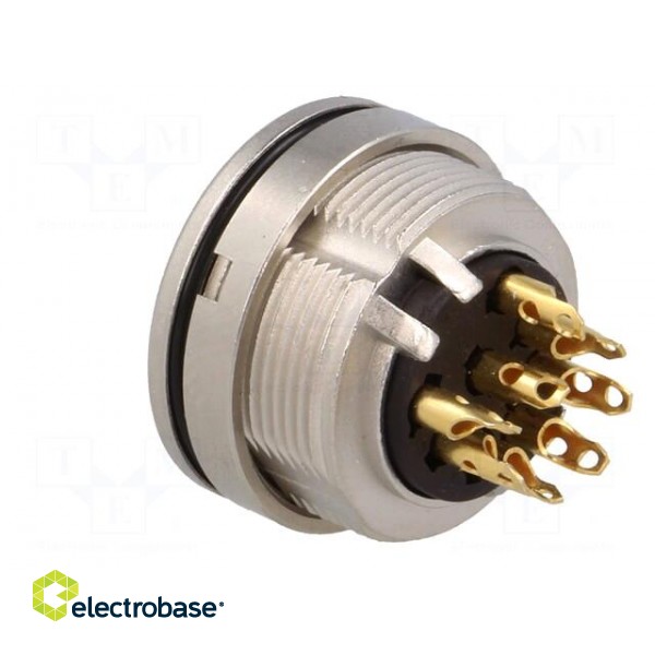 Connector: M16 | socket | female | soldering | PIN: 8 | 5A | 60V | IP68 paveikslėlis 4