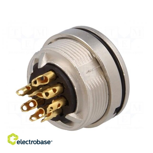 Connector: M16 | socket | female | soldering | PIN: 8 | 5A | 60V | IP68 image 6