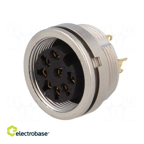 Connector: M16 | socket | female | soldering | PIN: 8 | 5A | 60V | IP68 фото 2