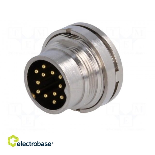 Connector: M16 | socket | male | soldering | PIN: 12 | 3A | 60V | straight фото 2