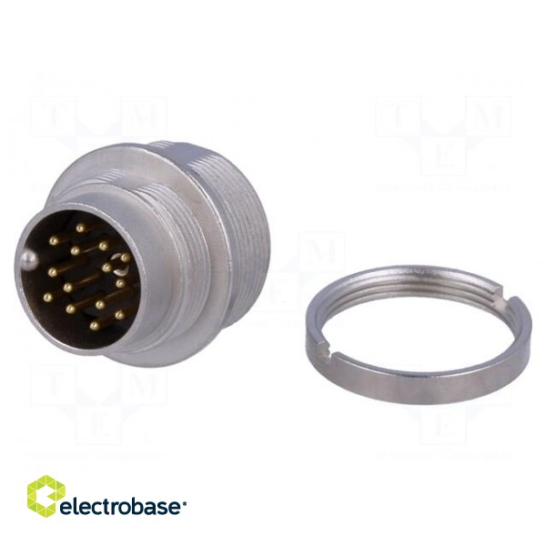 Connector: M16 | socket | male | soldering | PIN: 14 | 3A | 60V | IP68 image 1
