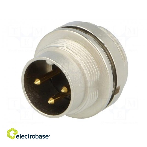 Connector: M16 | socket | male | soldering | PIN: 3 | 5A | 250V | IP68 фото 2