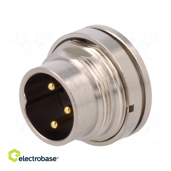 Connector: M16 | socket | male | soldering | PIN: 3 | 7A | 250V | straight image 1