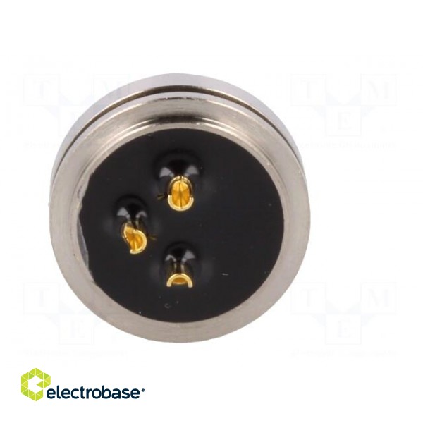 Connector: M16 | socket | male | soldering | PIN: 3 | 7A | 250V | straight paveikslėlis 5