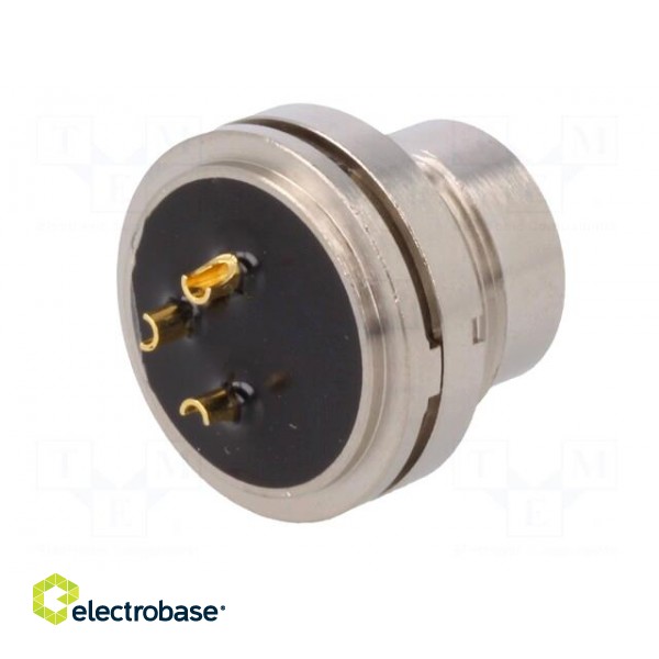 Connector: M16 | socket | male | soldering | PIN: 3 | 7A | 250V | straight paveikslėlis 6