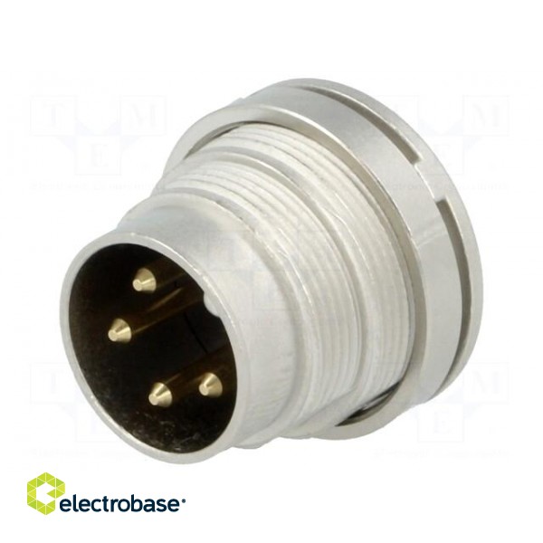 Connector: M16 | socket | male | soldering | PIN: 4 | 5A | 250V | IP40 paveikslėlis 1