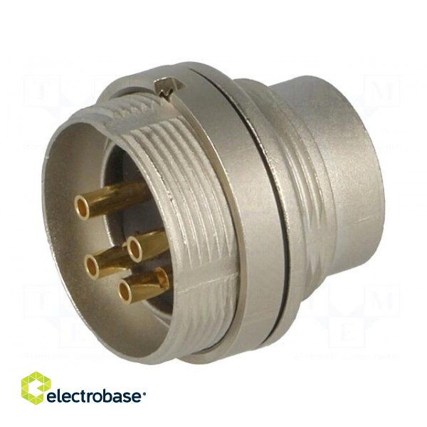 Connector: M16 | socket | male | soldering | PIN: 4 | 5A | 250V | IP68 фото 1