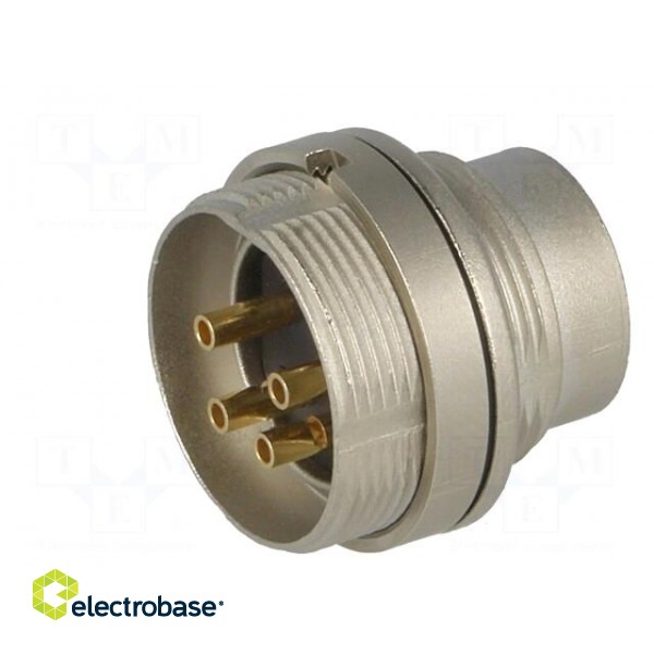 Connector: M16 | socket | male | soldering | PIN: 4 | 5A | 250V | IP68 фото 2