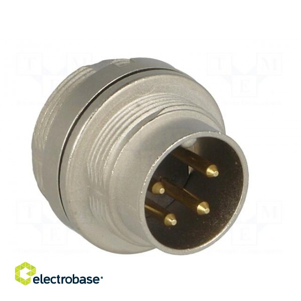 Connector: M16 | socket | male | soldering | PIN: 4 | 5A | 250V | IP68 image 4