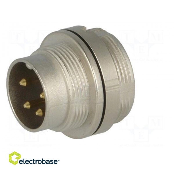 Connector: M16 | socket | male | soldering | PIN: 4 | 5A | 250V | IP68 image 6