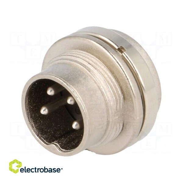 Connector: M16 | socket | male | soldering | PIN: 4 | 5A | 300V | IP40 image 1