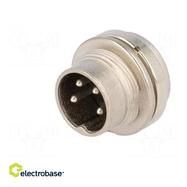 Connector: M16 | socket | male | soldering | PIN: 4 | 5A | 300V | IP40 image 2