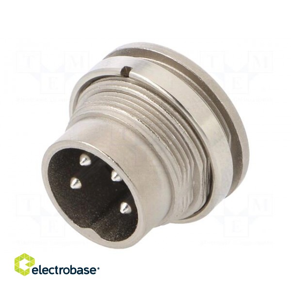 Connector: M16 | socket | male | soldering | PIN: 4 | 5A | 300V | IP40 image 1