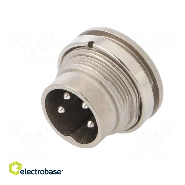 Connector: M16 | socket | male | soldering | PIN: 4 | 5A | 300V | IP40 image 2