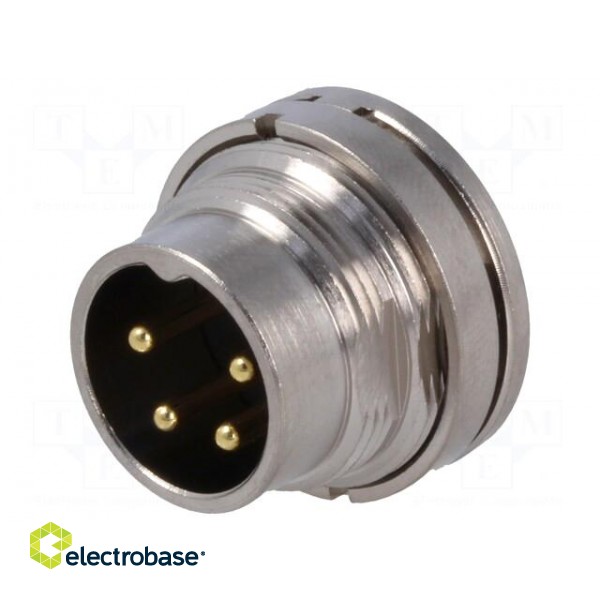 Connector: M16 | socket | male | soldering | PIN: 4 | 7A | 250V | straight paveikslėlis 1