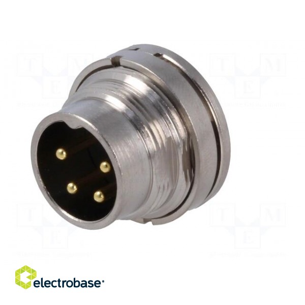 Connector: M16 | socket | male | soldering | PIN: 4 | 7A | 250V | straight paveikslėlis 2