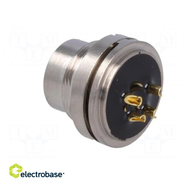 Connector: M16 | socket | male | soldering | PIN: 4 | 7A | 250V | straight image 4