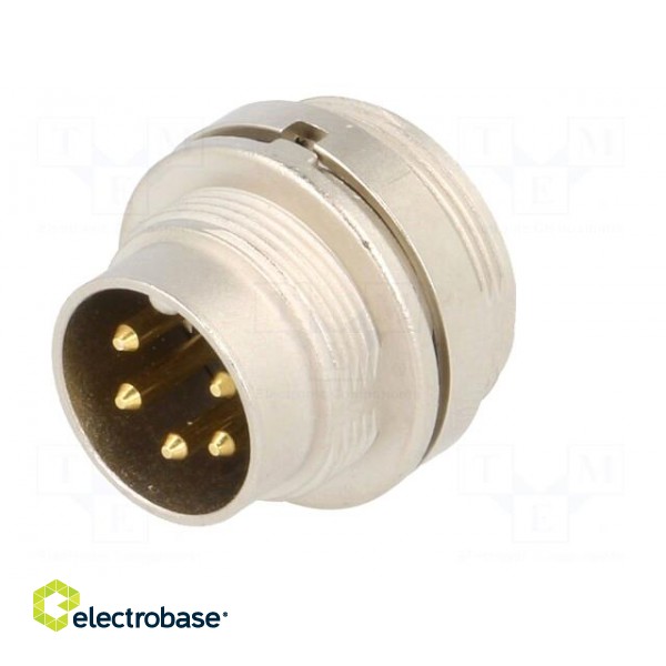 Connector: M16 | socket | male | soldering | PIN: 5 | 5A | 250V | IP40 image 2