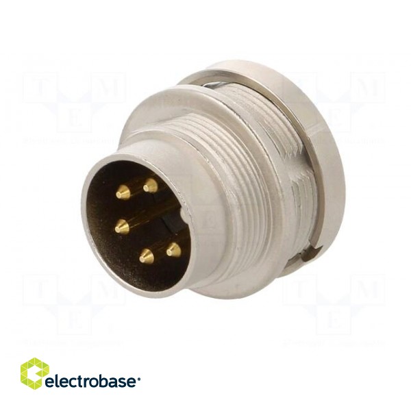 Connector: M16 | socket | male | soldering | PIN: 5 | 5A | 250V | IP68 paveikslėlis 2