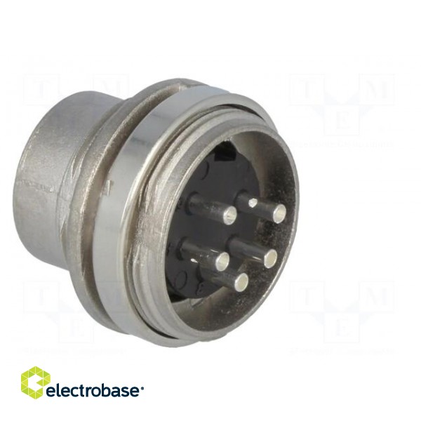 Connector: M16 | socket | male | soldering | PIN: 5 | 5A | 300V | IP40 image 4