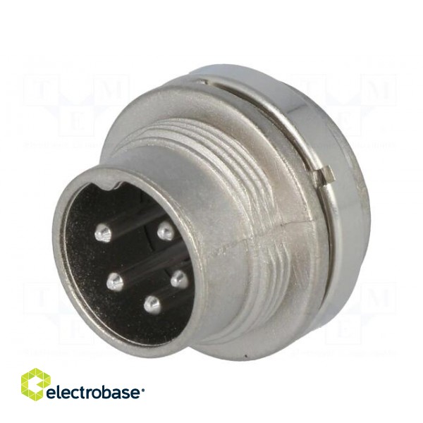 Connector: M16 | socket | male | soldering | PIN: 5 | 5A | 300V | IP40 paveikslėlis 1