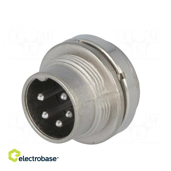 Connector: M16 | socket | male | soldering | PIN: 5 | 5A | 300V | IP40 paveikslėlis 2