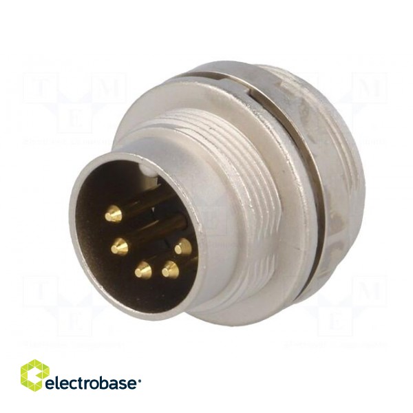 Connector: M16 | socket | male | soldering | PIN: 5 | 5A | 60V | IP40 paveikslėlis 2