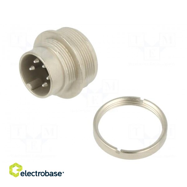 Connector: M16 | socket | male | soldering | PIN: 5 | 6A | 150V | straight фото 1
