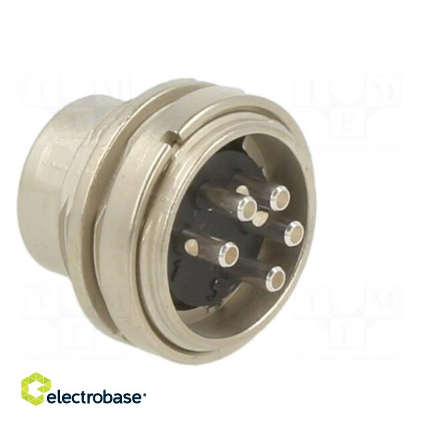 Connector: M16 | socket | male | soldering | PIN: 5 | 6A | 150V | straight фото 4
