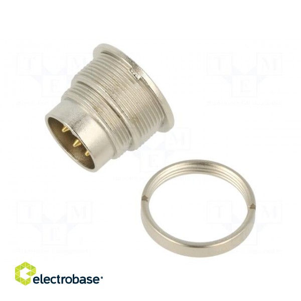 Connector: M16 | socket | male | soldering | PIN: 5 | 6A | 150V | straight image 1