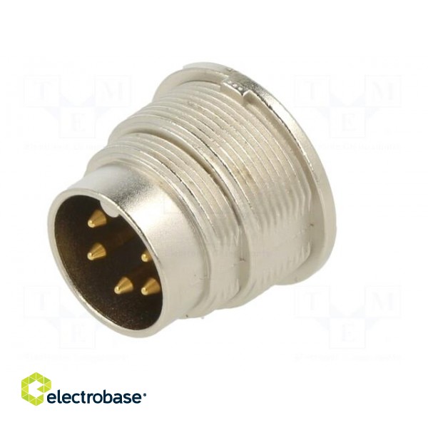 Connector: M16 | socket | male | soldering | PIN: 5 | 6A | 150V | straight image 2
