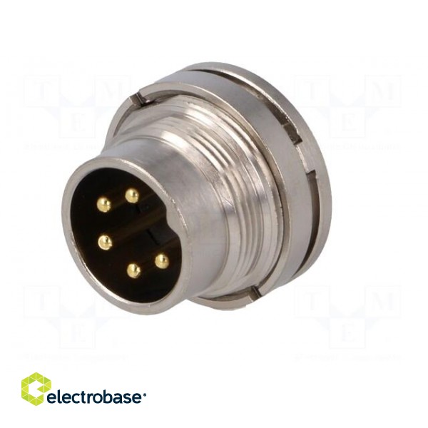 Connector: M16 | socket | male | soldering | PIN: 5 | 6A | 250V | straight фото 2