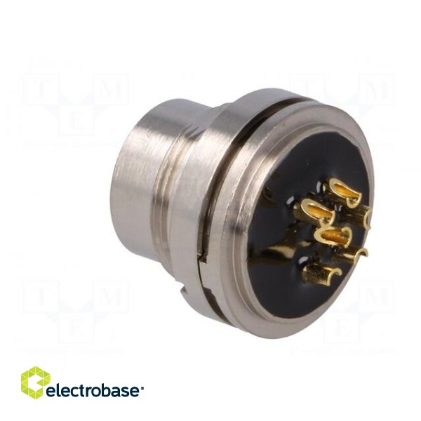 Connector: M16 | socket | male | soldering | PIN: 6 | 5A | 125V | straight image 4