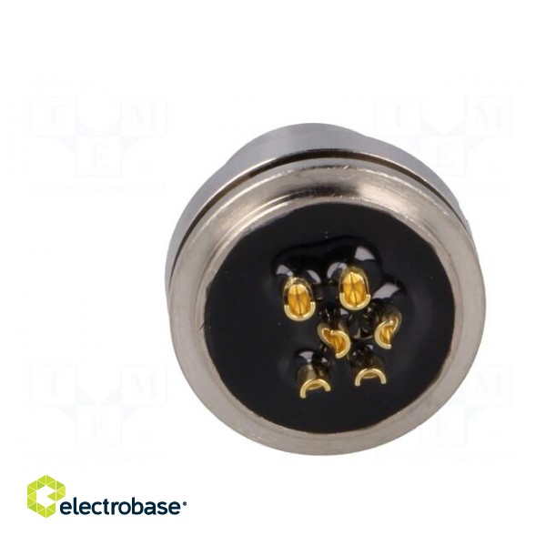 Connector: M16 | socket | male | soldering | PIN: 6 | 5A | 125V | straight фото 5