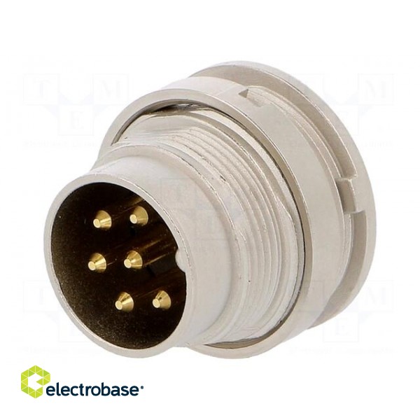 Connector: M16 | socket | male | soldering | PIN: 6 | 5A | 250V | IP40 image 1