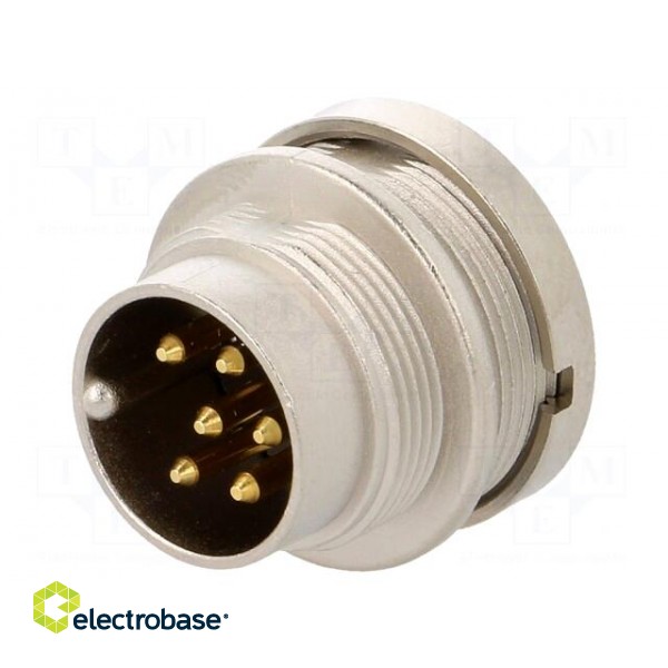 Connector: M16 | socket | male | soldering | PIN: 6 | 5A | 250V | IP68 paveikslėlis 1