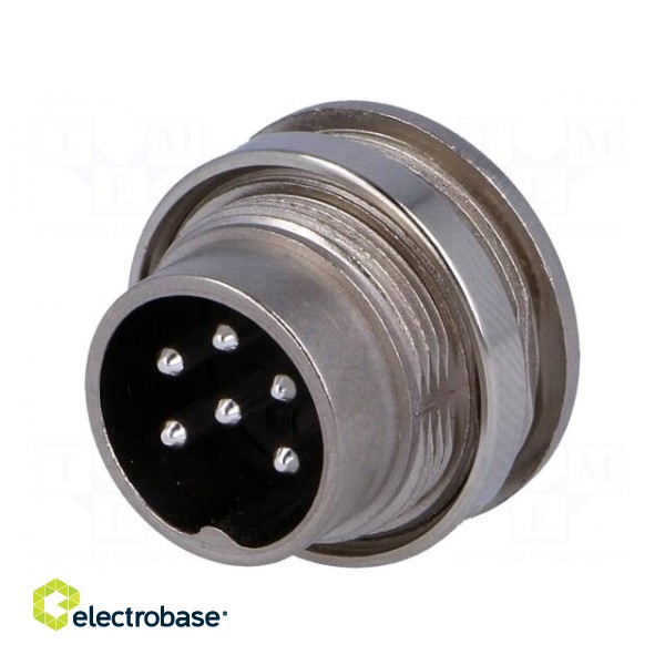 Connector: M16 | socket | male | soldering | PIN: 6 | 5A | 300V | IP40 | C091A image 1