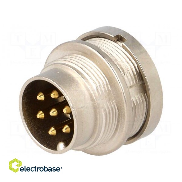 Connector: M16 | socket | male | soldering | PIN: 7 | 5A | 250V | IP68 image 1