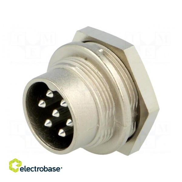 Connector: M16 | socket | male | soldering | PIN: 7 | 5A | 300V | IP40 image 1