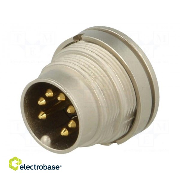Connector: M16 | socket | male | soldering | PIN: 7 | 5A | 60V | IP40 paveikslėlis 1